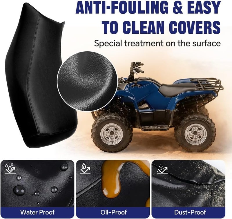 PIT66 Seat Cover, Compatible with 2007 2008 2009 2010 2011 Yamaha Grizzly 700 Black - Image 4